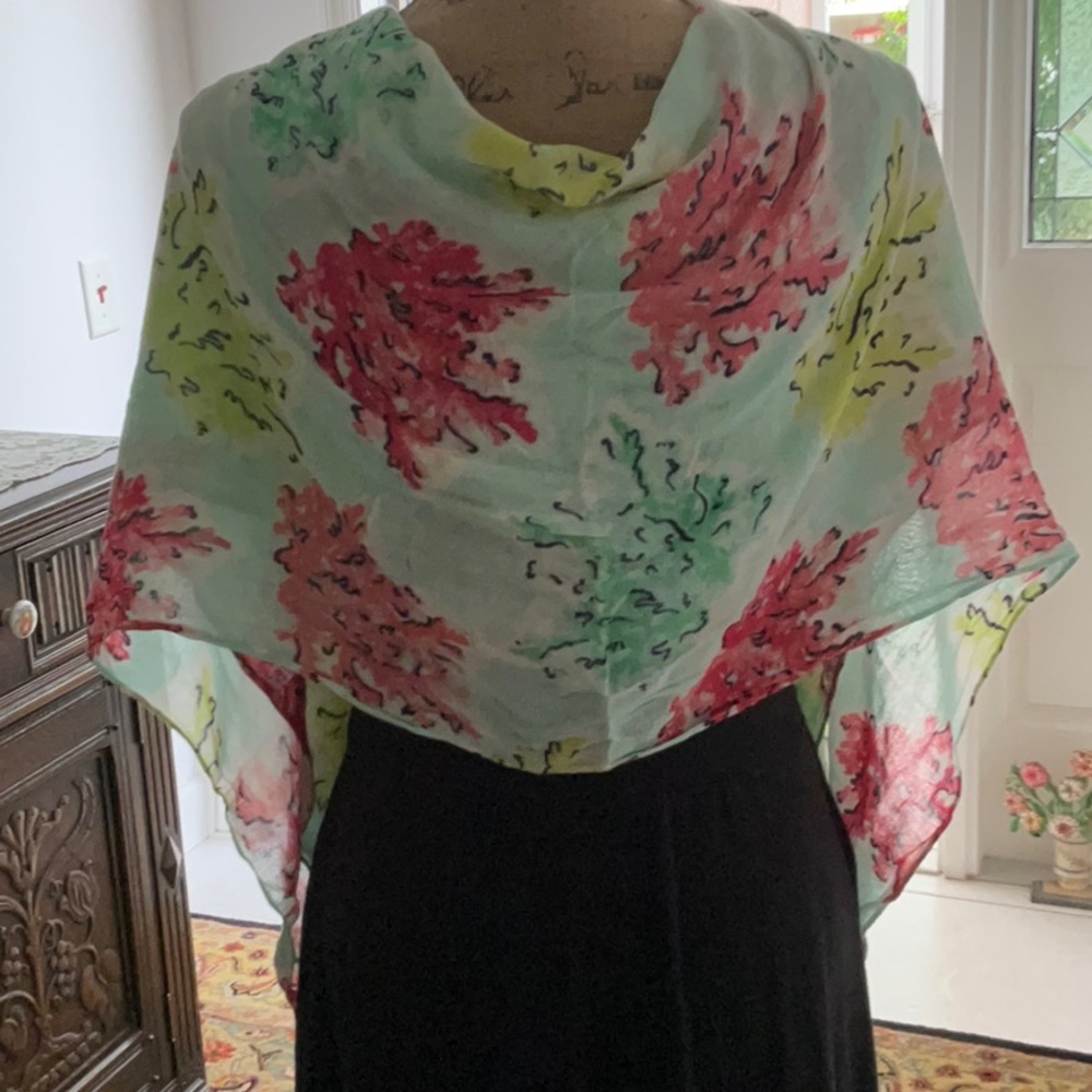 Floral Multicolor Scarf/Wrap - Picture 4 of 5